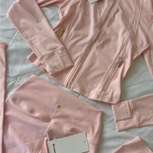 Lululemon Athletica Pink Jacket and Leggings Set